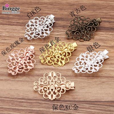 DIY accessories flower piece welding duck mouth clip one word on clip headdress material hairpin manufacturer direct sales