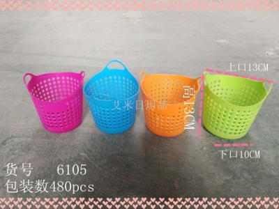 Ws-6105 medium mini storage bucket plastic pen container candy colored storage basket