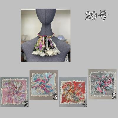 Ruffled Scarf Fashion Square Scarf Chiffon Scarf Clothing Accessories Factory Direct Sales Multicolor Multiple Options