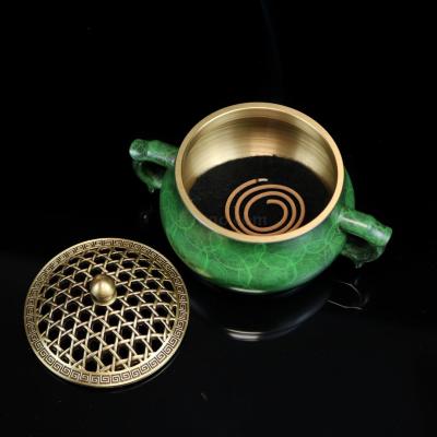 New Pure Copper Incense Box Incense Coil Joss-stick Burner Blueing Incense Burner