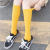 Summer thin women's socks velvet calf socks and knee-high pantyhose go with black and white solid mid-tube socks