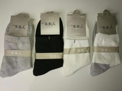 [Grassland people] Spring and summer pure cotton mesh breathable tube male socks factory direct sale