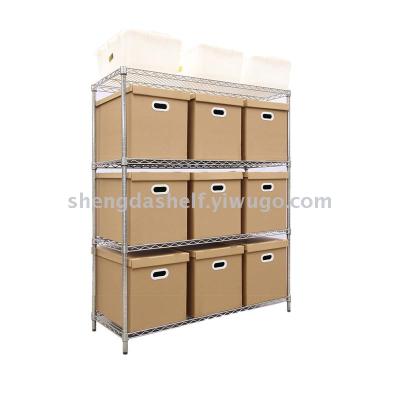 Stainless steel shelving warehouse chrome plated shelving anti-static material shelving household iron shelving with
