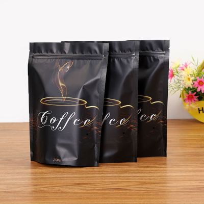 In Stock Wholesale Packing Bag Plastic Self-Supporting Composite Aluminum Foil Bag Food Zipper Bone Pulling Self-Sealing Coffee Envelope Bag