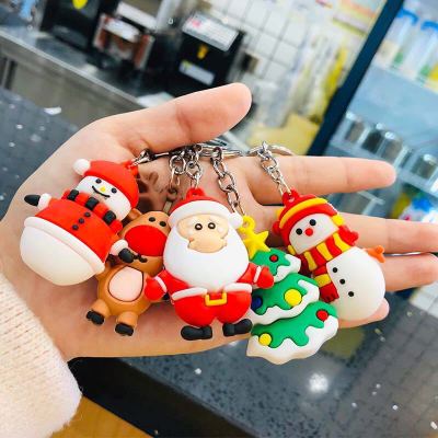 Creative Santa Claus Key chain Pendant Cartoon Christmas Tree Snowman Moose Christmas Gifts wholesale