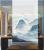 Shutter curtain shading hand pull landscape painting living room hanging scroll pull lifting curtain