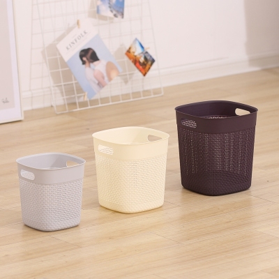 G01-A-9071 Plain Simple Wind Square Trash Can Household Practical Hollow Trash Can Trash Can without Cover