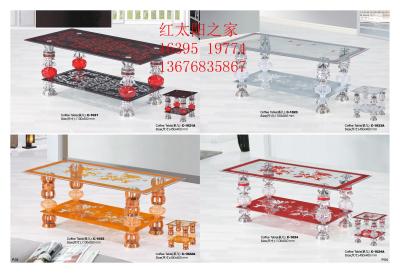 Factory Direct Sales Living Room Leisure Tempered Glass Double Layer Coffee Table Glass Simple Glass TV Stand Storage Rack