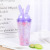 Korean version of literature and art contracted rabbit transparent ice cup students plastic double cup small fresh summer straw juice cup