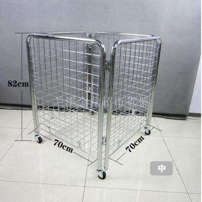 Medium Clothing Store Store Shelf Electroplating Car Doll Storage Goods with Wheels Iron Frame Folding Iron Cage