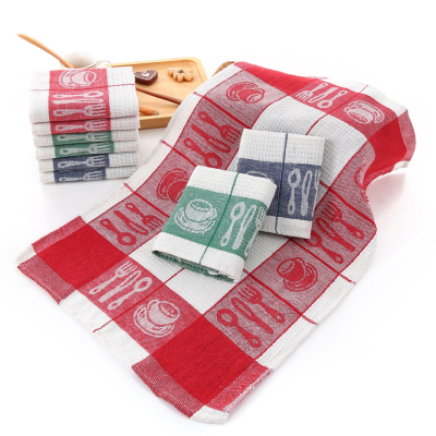 Cotton Functional Towel Gift Tea Towel Jacquard Yarn-Dyed Kitchen Napkin Foreign Trade Gift Napkin Cleaning Rag Absorbent