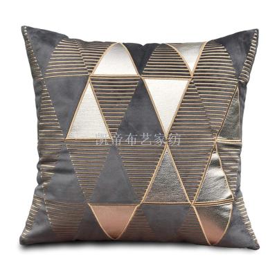 Gold thread embroidery pillow client sofa space silver piece cushion cover light luxury model room soft bag bed pillow 