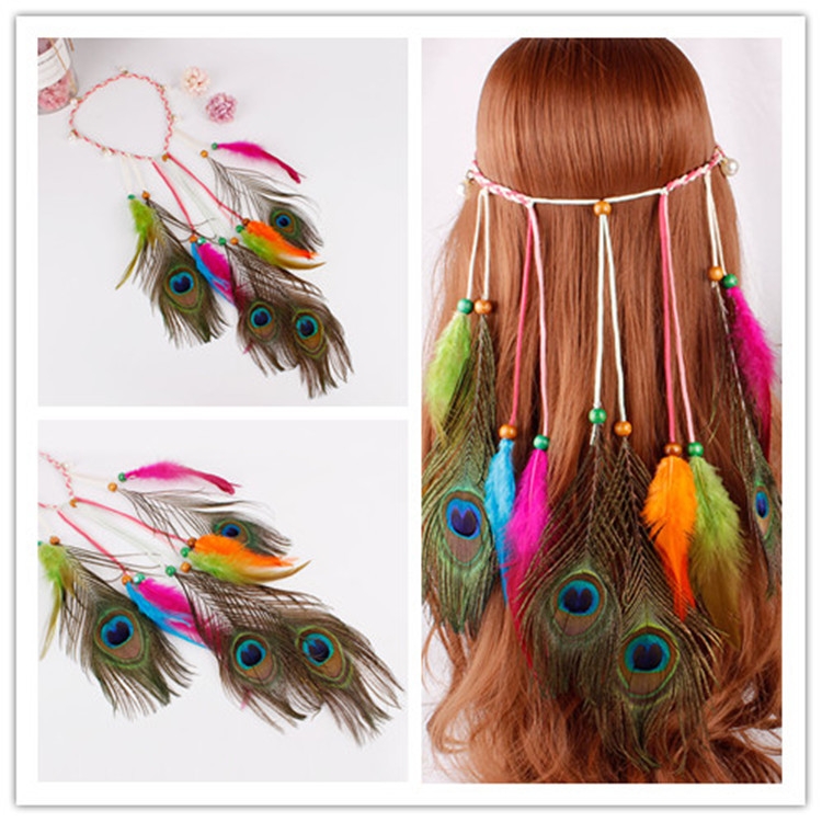 民族风羽毛发带，辅料，饰品