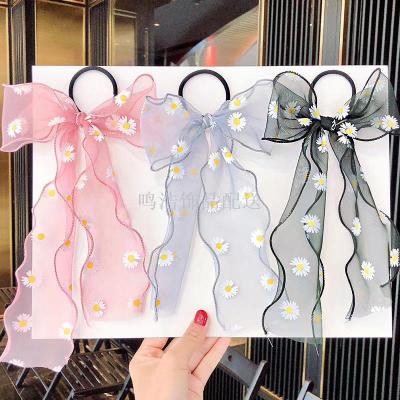  summer new printing ribbon hair rope Korean version ins web celebrity hair band simple head rope hair accessories