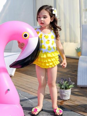 Children's swimsuit foreign trade new fashion printing skirt type one-piece bikini nylon quality manufacturers direct sales
