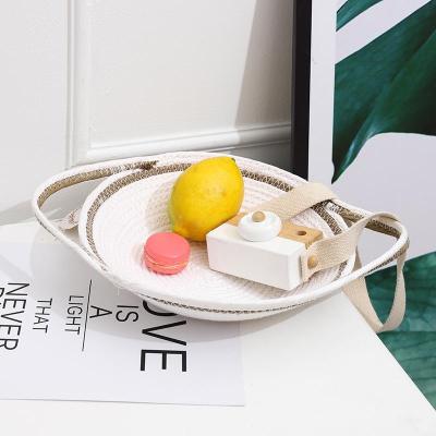 Hand-Woven Paper Rope Basket Living Room Snack Candy Storage Basket Shooting Props Snack Storage Basket Storage Basket