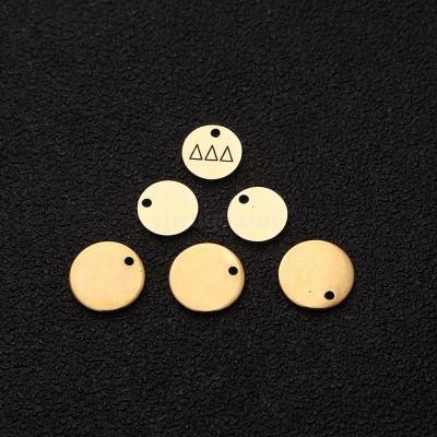Gold hanging plate metal lettering single hole round plate pendant round plate accessories 12mm specifications