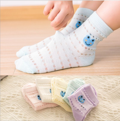 Summer fishnet girls stockings children's middle tube stockings thin section baby cotton socks baby socks boy pupil sock