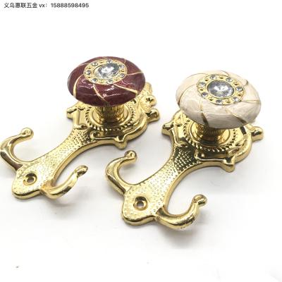 Factory Direct Sales New Chinese Pattern Iron Sheet Gold Clothes Hook Furniture Hardware Accessories