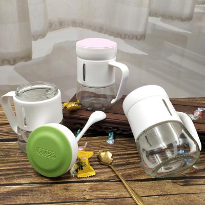Factory direct sale of new tea office cup handle glass teacups glass water cups