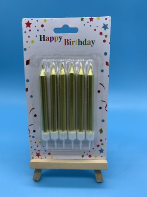 Customized Gold Plated Silver Plated Birthday Candle Children's Cake Party Smokeless Candles Decoration Artistic Taper and Candle