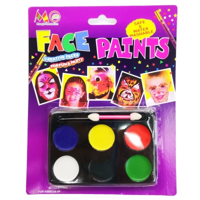 Cross-Border 6-Color Face Paint Suction Card Set Halloween Makeup Body Painting Oil Color Environmental Protection Washable Face Paint Set