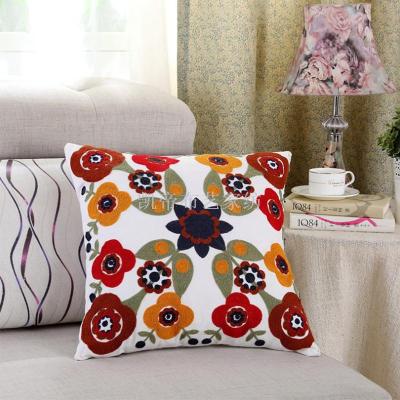 American country cotton embroidered pillowcase as car sofa as cover bed pillow model room backrest