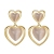 925 Silver Needle Opal heart Earring female Korean temperament High Sense French Web celebrity earring female