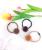 Korean Cute Web Celebrity Macarons with ponytail rubber band sandwiching a round ball hair ring high stretch cream stand hair hoop
