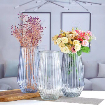 Colorful Glass Vase Decoration Living Room Decoration Flowers Dried Flower Vase Water Cultivation Lily and Dracaena Sanderiana