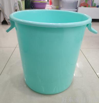 Factory Direct Sales Double-Ear Handle Luxury Bucket with Lid without Lid Plastic New Material Rice Bucket round Thickened Water Tank Promotion
