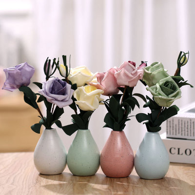 Dried Rose Flower Fragrance Household Air Fresh Fire-Free Aromatherapy Creative Flower Arrangement Ceramic Bottle Decoration One Piece Dropshipping