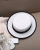 British White Women's Straw Hat M Standard Billycock Sun Hat Flat Top Women's Hat Covered Edge Summer Flat Brim Shopping
