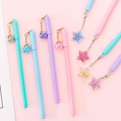 Cute Creative Girlish Heart Gel Pen Internet Celebrity Crystal Ball XINGX Pendant Pendant Ball Pen Little Fairy Couple Pen