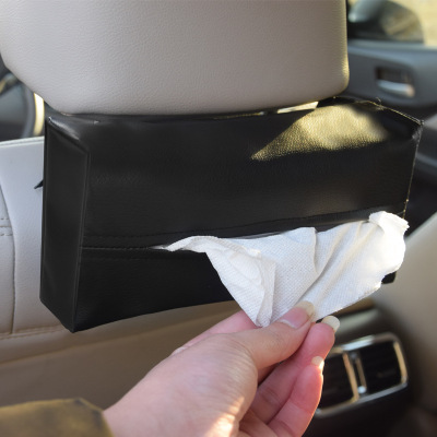 Supply Imitation PU Leather Material Tissue Box for Car Sun Visor Armrest Box Headrest Chair Back Car Tissue Box