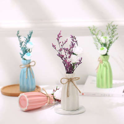 Decorative Ceramic Reed Diffuser Essential Oil Set Simulation Rattan Dried Flower Decoration Creative Home Freshing Agent Wholesale