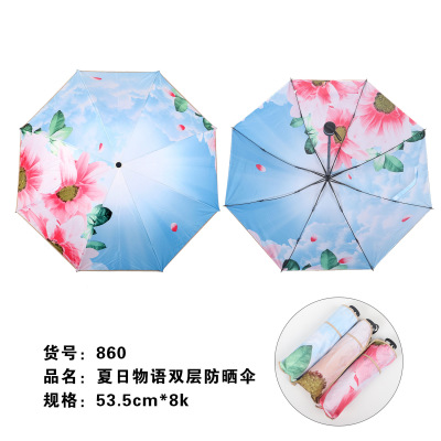 Feng Da Qingqing umbrella manufacturers direct sales of new products hot high-end pure hand umbrella double UV umbrella