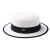 British White Women's Straw Hat M Standard Billycock Sun Hat Flat Top Women's Hat Covered Edge Summer Flat Brim Shopping