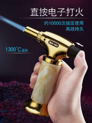 Twp-680 torch fixed straight forward inflatable Anti-wind fire cigar lighter lit Carbon moxibustion barbecue