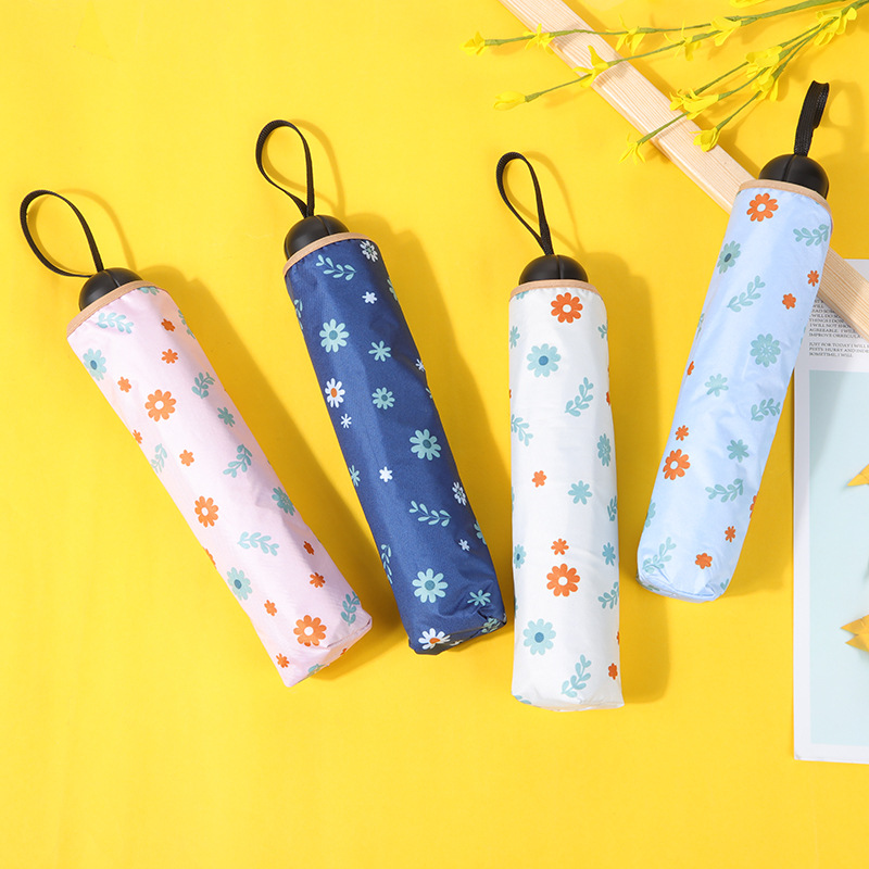 雨伞遮阳太阳花防晒三折伞晴雨两用伞现货工厂直销手工缝制