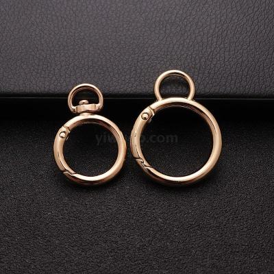 Manufacturer wholesale spring ring ring eight word button hair ball round hanging ring alloy key ring handbag luggage ear small hanging buckle