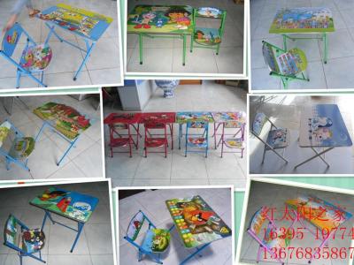 Portable learning desk cartoon design folding desk chair children environmental protection desk chair small desk