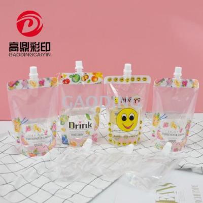 Factory in Stock Takeaway Beverage Packing Bag Doypack Liquid Sealed Transparent Soybean Milk Tea Packaging Bag