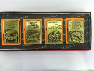 Creative Bronze relief lighter metal personality kerosene machine game Internet bar logo gifts custom lettering