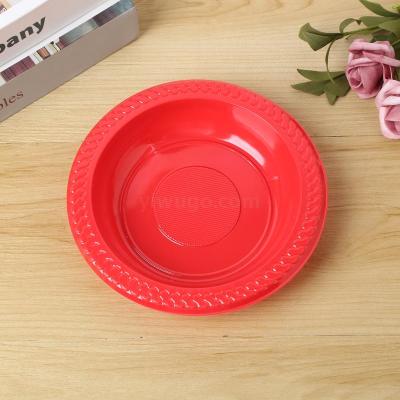 Factory Direct Color Disposable round Plastic Plate Fruit Plate Fast Food Restaurant Barbecue Stall Outdoor BBQ Plate