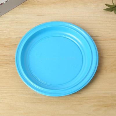 Fast Food Restaurant Barbecue Stall Outdoor BBQ Plate Color Disposable round Plastic Plate Fruit Plate