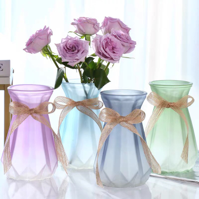 European-Style Creative Glass Vase Ins Style Colorful Living Room Table Decoration Hydroponic Flower Dried Flower Flower Arrangement Container