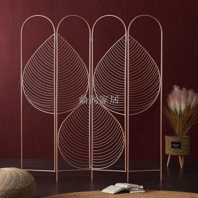 Tieyi metal hollow-out screen mobile push pull small family north Europe into the door activities easy light luxury