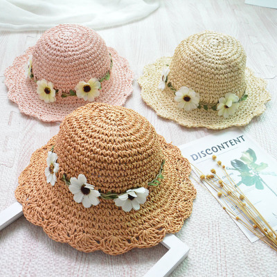 Summer thin breathable cool hat baby girl princess sun block beach hat