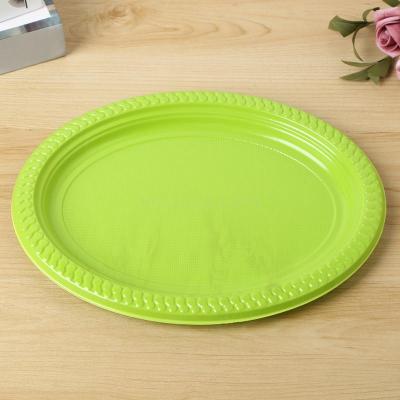 Oval Colorful Color Matching Disposable Environmentally Friendly Thickened Plate Dish Fast Food Restaurant Barbecue Stall Serving Plate